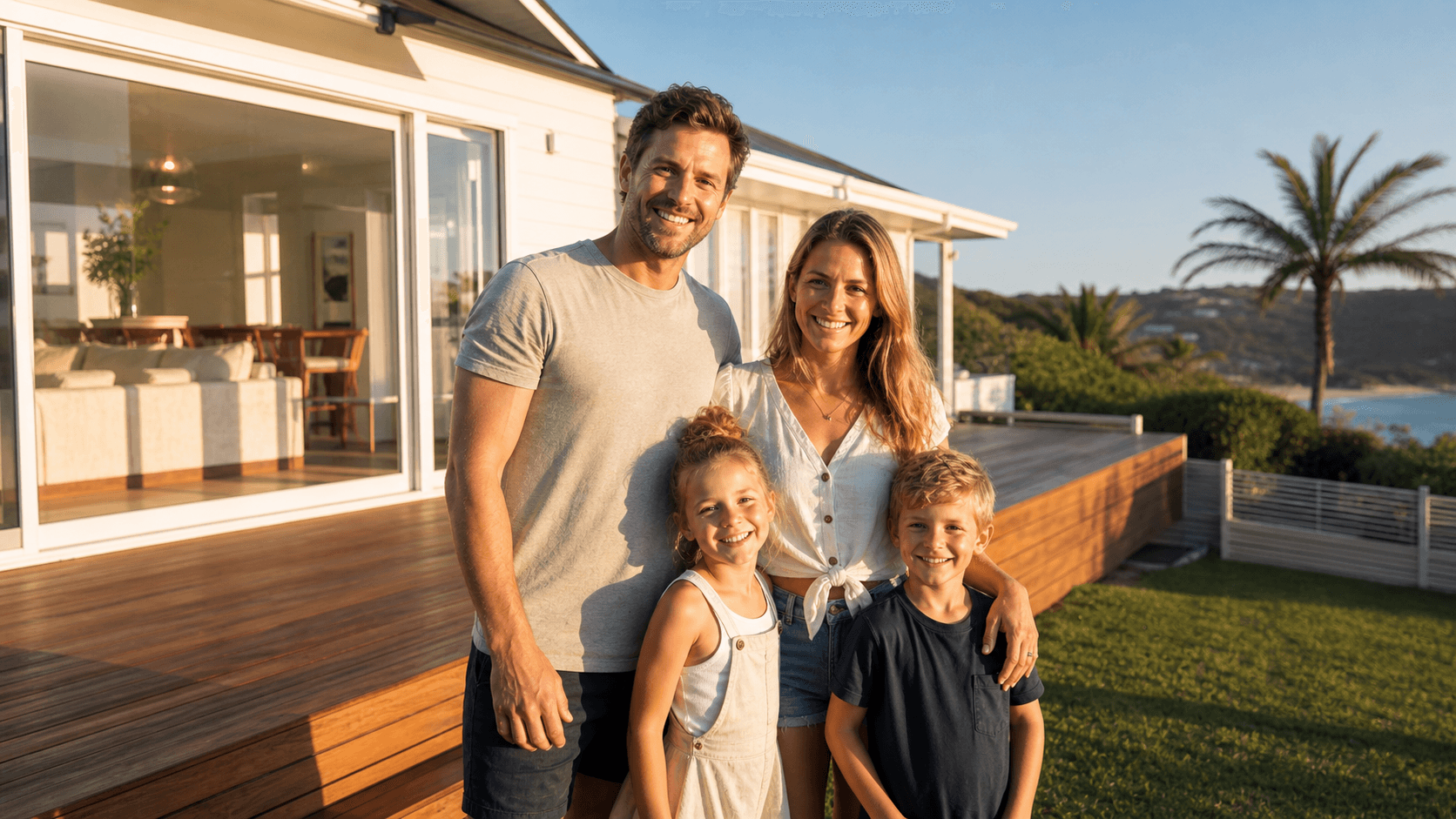 A South-West Sydney family outside their home